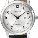 Citizen AW1231-07A นาฬิกาข้อมือผู้ชาย Eco-Drive Leather Men's Watch