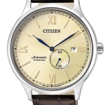 Citizen NJ0090-13P นาฬิกาผู้ชาย Mechanical Automatic Sapphire Titanium Leather Men's Watch