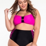 ชุดว่ายน้ำคนอ้วนพร้อมส่ง :ชุดว่ายน้ำไซส์ใหญ่ทูพีชสีชมพูดำแต่งสายคล้องคอแบบเก๋ sexy มากๆจ้า:รอบอก36-44นิ้ว เอว34-42นิ้ว สะโพก40-48นิ้วจ้า