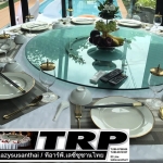 กระจก จานหมุน โต๊ะจีน เลซี ซูซาน Lazy Susan Turntable 懒惰的苏珊 旋转玻璃餐桌 中式旋转玻璃桌套装 กระจก กลมใส ขนาด 90 cm.หนา 10 mm.จานหมุน 20 นิ้ว(สำหรับโต๊ะกลม 160 ซม.นั่ง 10 คน)