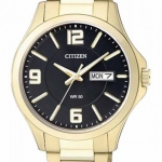 Citizen BF2003-50E นาฬิกาผู้ชาย Black Dial Gold Plated Men's Watch