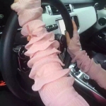 ถุงมือใส่ขับรถพร้อมส่ง : ถุงมือแฟชั่นใส่ขับรถสีชมพู ใส่ขับรถกันแสงแดด แบบน่ารักๆจ้า