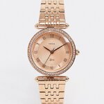 Fossil ES4711 นาฬิกาผู้หญิง Lyric Three-Hand Rose-Gold-Tone Stainless-Steel Quartz Women's Watch