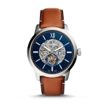Fossil ME3154 นาฬิกาผู้ชาย Fossil รุ่น ME3154, Townsman 48mm Automatic Light Brown Leather Men's Watch