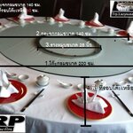 กระจก จาน หมุน โต๊ะจีน เลซี ซูซัน Lazy Susan Turntable 懒惰的苏珊 旋转玻璃餐桌 中式旋转玻璃桌套装 กระ จก กลม ใส ขนาด 100 cm.หนา 10 mm.จานหมุน 20 นิ้ว(สำหรับโต๊ะกลม 180 ซม.)