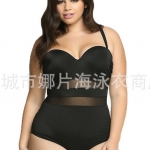 ชุดว่ายน้ำคนอ้วน วันพีช พร้อมส่ง : ชุดว่ายน้ำไซส์ใหญ่แฟชั่นสีดำ แต่งผ้าโปร่งแบบเก๋ sexy มากๆจ้า:รอบอก40-48นิ้ว เอว34-44นิ้ว สะโพก40-50นิ้วจ้า