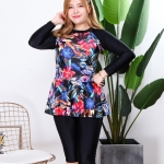 ชุดว่ายน้ำไซส์ใหญ่ ทูพีชพร้อมส่ง :ชุดว่ายน้ำคนอ้วนแขนยาวแบบสปอร์ตสีดำแต่งลายดอกไม้และระบายชายเสื้อ set 2 ชิ้นมีเสื้อและกางเกงแบบสวยน่ารักมากๆจ้า:รอบอก44-54นิ้ว เอว34-46นิ้ว สะโพก44-56นิ้ว