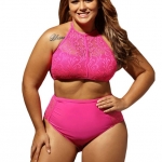ชุดว่ายน้ำคนอ้วน พร้อมส่ง :ชุดว่ายน้ำทูพีชสีชมพูไซส์ใหญ่แต่งลายลูกไม้และสายด้านหลังแบบเก๋ Sexy มากๆจ้า:รอบอก48-58นิ้ว เอว40-50นิ้ว สะโพก44-56นิ้วจ้า