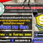 สํานักการแพทย์กรุงเทพมหานคร เปิดสอบเป็นข้าราชการ 28 สิงหาคม - 15 กันยายน 2560