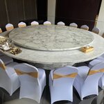 Round Table 圆桌会议 餐桌 中式餐桌 配有旋转镜组 โต๊ะกลมหินอ่อน ขนาด 360 cm.จานหมุน 280 cm.รางหมุน ฐานรองหมุน 50 นิ้ว เก้าอี้ 20 ตัว