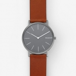Skagen SKW6429 นาฬิกาผู้ชาย Signatur Slim Titanium and Cognac Leather Men's Watch