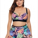 ชุดว่ายน้ำทูพีชคนอ้วน พร้อมส่ง 3xl :ชุดว่ายน้ำไซส์ใหญ่สีดำแต่งลายใบไม้หลากสี กระโปรงติดบิกินี่ด้านในสีสันสดใสแบบสวย sexyมากๆจ้า:รอบอก46-58นิ้ว เอว40-50นิ้ว สะโพก44-58นิ้ว