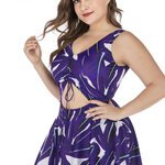 ชุดว่ายน้ำคนอ้วน 5xl พร้อมส่ง :ชุดว่ายน้ำไซส์ใหญ่สีม่วงแต่งลายใบไม้ ผูกโบว์ด้านหน้า มีกางเกงใส่ด้านในแบบสวย น่ารักมากๆจ้า : - รอบอก 46 - 58 นิ้ว - เอว 42 - 54 นิ้ว - สะโพก 46 - 58 นิ้ว