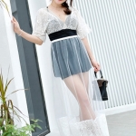 ชุดว่ายน้ำไซส์ใหญ่ 5xl พร้อมส่ง: ชุดว่ายน้ำคนอ้วนสีขาวแต่งลูกไม้มีกางเกงขาสั้นใส่ด้านใน มาพร้อมกระโปรงแบบสวยsexyมากๆจ้า:รอบอก40-48นิ้ว เอว36-46นิ้ว สะโพก40-48นิ้ว กระโปรงเอว32-46นิ้ว