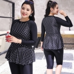 ชุดว่ายน้ำคนอ้วน ทูพีชพร้อมส่ง :ชุดว่ายน้ำไซส์ใหญ่แขนยาวสีดำแต่งลายจุดสีขาวและระบาย .แบบสวยน่ารักมากๆจ้า:มี Size 4xl และ 6xl รายละเอียดไซส์คลิกเลยจ้า