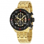 Invicta 17206 นาฬิกาผู้ชาย Aviator Chrono Black Dial Gold Men's Watch