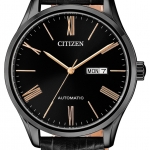 Ciizen NH8365-19F นาฬิกาผู้ชาย Mechanical Automatic Day & Date Leather Strap Men's Watch
