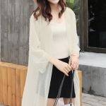 เสื้อคลุมแฟชั่น พร้อมส่ง : เสื้อคลุมสีครีมแต่งจุดสีสันสดใส แบบสวยมากจ้า