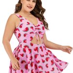 ชุดว่ายน้ำคนอ้วน 5xl พร้อมส่ง :ชุดว่ายน้ำไซส์ใหญ่สีชมพูแต่งลายแตงโม ผูกโบว์ด้านหน้า มีกางเกงใส่ด้านในแบบสวย น่ารักมากๆจ้า : - รอบอก 46 - 58 นิ้ว - เอว 42 - 54 นิ้ว - สะโพก 46 - 58 นิ้ว