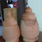 ถ้วย ทรงเบญจรงค์ ไม้เทพทาโร