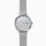 Skagen SKW2775 นาฬิกาผู้หญิง Anita Mother-of-Pearl Silver-Tone Steel-Mesh Quartz Women's Watch