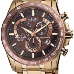 Citizen AT4106-52X นาฬิกาข้อมือผู้ชาย Eco-Drive Chronograph Radio Controlled Perpetual Men's Watch