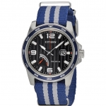 Citizen AW7038-04L นาฬิกาผู้ชาย Eco-Drive PRT Power Reserve Indicator Nylon Strap Men's Watch