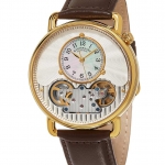 Stuhrling Original 693.03 นาฬิกาผู้ชาย Stuhrling Original รุ่น 693.03, Legacy Skeleton Mother of Pearl Genuine Leather Strap Men's Watch