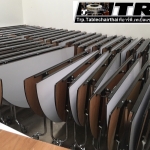 Round Table 圆桌会议 餐桌 中式餐桌 配有旋转镜组 โต๊ะกลม โต๊ะจีน ขนาด 120 cm.นั่ง 6 คน โต๊ะกลม พับครึ่ง มีล้อ,หน้าขาวโฟเมการ์,ขาเหล็กชุปโครเมี่ยม,โต๊ะประชุม,โต๊ะสัมมนาโต๊ะจัดเลี้ยง,โต๊ะโรงแรม Round Table Folding half with wheels Tablechairthai