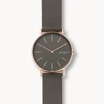 Skagen SKW2794 นาฬิกาผู้หญิง Signatur Grey Dial Charcoal Leather Strap Quartz Women's Watch