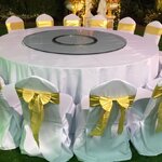 Trp.Lazy Susan 懒惰的苏珊 旋转玻璃餐桌 中式旋转玻璃桌套装 ทีอาร์พี.เลซี ซูซาน จาน หมุน โต๊ะจีน ประกอบด้วย : กระจก กลม ขนาด 150 cm.หนา 12 mm.จานหมุน 28 นิ้ว (สำหรับโต๊ะกลม 230 ซม.นั่ง 18.คน)