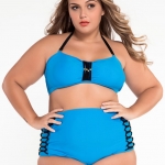 ชุดว่ายน้ำคนอ้วนพร้อมส่ง :ชุดว่ายน้ำไซส์ใหญ่ทูพีชสีฟ้าแต่งสายคล้องคอแบบเก๋ sexy มากๆจ้า:รอบอก36-44นิ้ว เอว34-42นิ้ว สะโพก40-48นิ้วจ้า