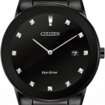 Citizen AU1065-58G นาฬิกาข้อมือผู้ชาย Eco-Drive Axiom Black IP Diamonds Men's Watch