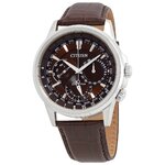 Citizen BU2020-29X นาฬิกาผู้ชาย Eco-Drive Calendrier World Time Brown Dial Men's Watch