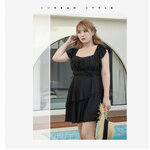 ชุดว่ายน้ำคนอ้วน 9xlพร้อมส่ง :ชุดว่ายน้ำ ชุดเที่ยวทะเลไซส์ใหญ่สีดำแต่งระบาย มีกางเกงขาสั้นด้านใน แบบสวยน่ารักมากๆจ้า :- รอบอก 44 - 54 นิ้ว - เอว 42 - 54 นิ้ว - สะโพก 46 - 60 นิ้ว