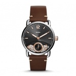 Fossil ME1165 นาฬิกาผู้ชาย Fossil รุ่น ME1165, The Commuter Twist Brown Leather Strap Men's Watch