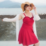 ชุดว่ายน้ำไซส์ใหญ่ 6xl พร้อมส่ง :ชุดว่ายน้ำคนอ้วนชุดเที่ยวทะเลสีแดงถักสายด้านหลัง set 3ชิ้นมีชุด กางเกงขาสั้นและเสื้อคลุมสีขาวแบบสวยsexy มากๆจ้า:รอบอก40-46นิ้ว เอว32-42นิ้ว สะโพก40-50นิ้ว เสื้อคลุมรอบอกกว้าง48นิ้ว