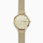 Skagen SKW2774 นาฬิกาผู้หญิง Anita Mother-of-Pearl Gold-Tone Steel-Mesh Quartz Women's Watch
