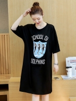 ชุดคลุมท้องแฟชั่นเกาหลี ผ้าcotton เนื้อนิ่ม ผ่าข้าง L,XL,2XL,3XL