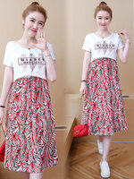 ชุดคลุมท้องเปิดให้นม ผ้านิ่ม เปิดให้นมสะดวก มีเชือกผูกปรับขนาดครรภ์ ลายน่ารัก M L XL XXL