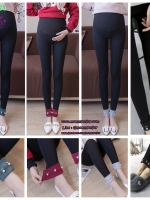 เลคกิ้งคนท้องขายาว ปลายขามี 4 สี ประดับด้วยมุกตุ้งติ้งน่ารักสวยงาม มีสายปรับขนาดครรภ์ M,L,XL