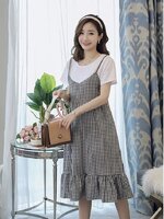 ชุดคลุมท้องแฟชั่นแขนสั้น เอี๊ยมหลอกเย็บติดเป็นชุดเดียวกัน น่ารัก ผ้านิ่มมาก M L XL XXL 3XL 4XL