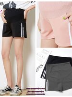 กางเกงคนท้องแฟชั่นเกาหลี ขาสั้นข้างแถบ sport มากัน 3 สี มีผ้าพยุงครรภ์ ผ้านิ่มใส่สบายมากๆ M,L,XL,XXL