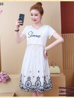 ชุดคลุมท้องเปิดให้นม ผ้านิ่ม เปิดให้นมสะดวก มีเชือกผูกปรับขนาดครรภ์ M L XL XXL