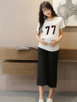 กางเกงคนท้อง ขา5ส่วนแฟชั่น สีดำ มีกระเป๋าข้าง M,L,XL