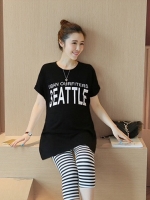 ชุดเสื้อคลุมท้อง+กางเกง 5ส่วน ลายน่ารัก เสื้อเป็นผ้ายืดนิ่มใส่สบาย M,L,XL,XXL