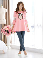 เสื้อคลุมท้อง ลายนกฮูก แขน4ส่วน หวานใส M,L