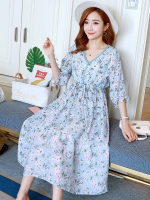 ชุดคลุมท้องเปิดให้นมแฟชั่น ผ้าชีฟอง เปิดให้นมแนวตั้ง ผ้านิ่มสวย ลายน่ารัก M L XL XXL