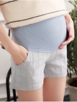 กางเกงคนท้อง ขาสั้น สีเทา ลายสก๊อต M,L,XL,XXL