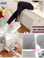 เลคกิ้งคนท้อง ขายาวประดับลูกไม้น่ารักๆ มีสายปรับขนาดครรภ์ มีผ้าพยุงครรภ์ มี 2 สี M,L,XL,XXL